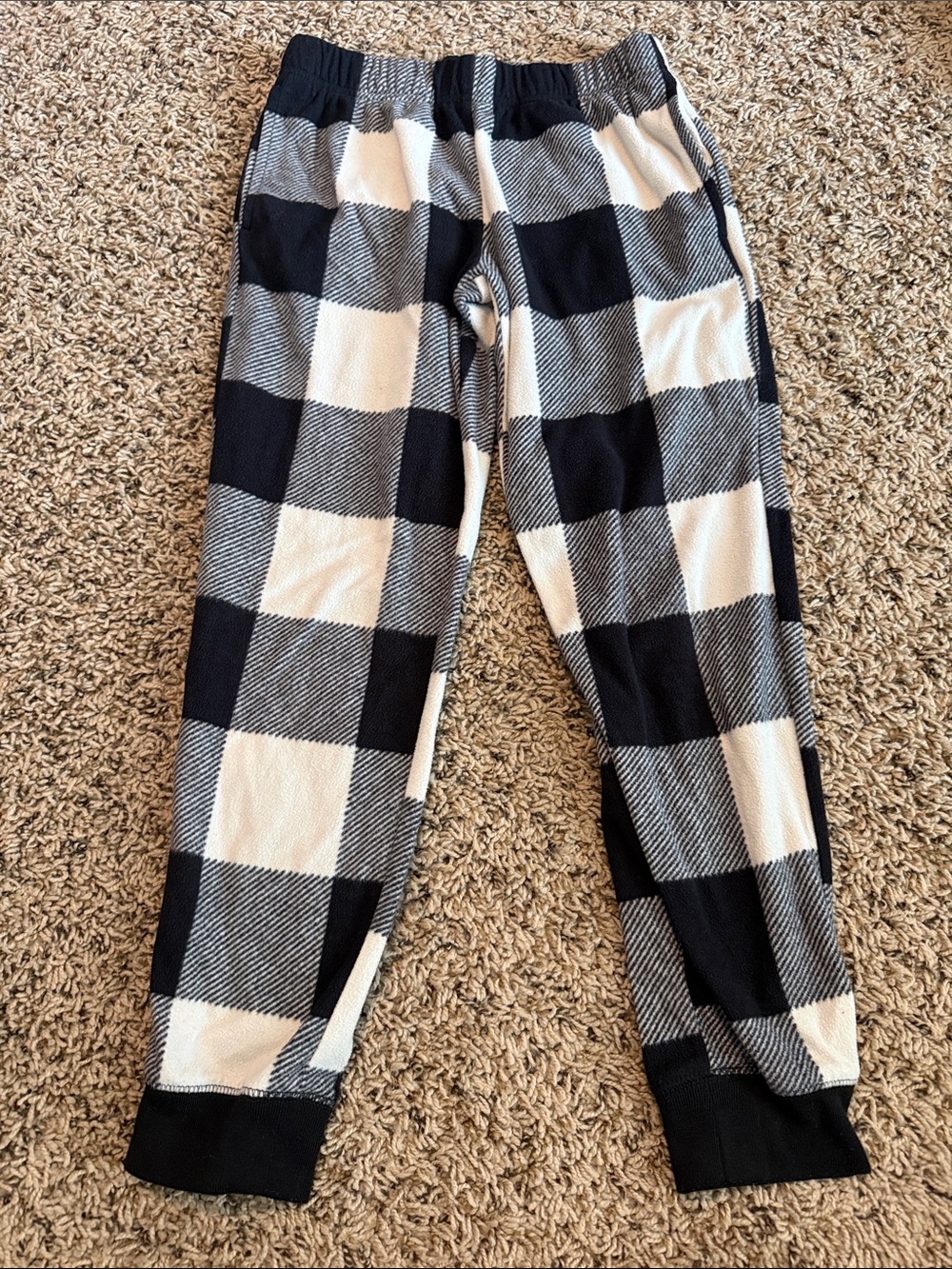 Old Navy Black and White Buffalo Check Kids Pajama Bottoms